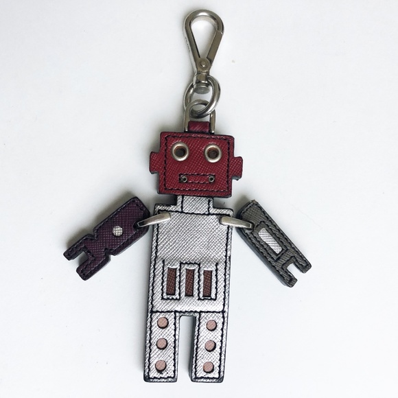 Prada Bag Charm Robot Key Ring Accessory Saffiano Leather HTF Rare with COA - Picture 4 of 8